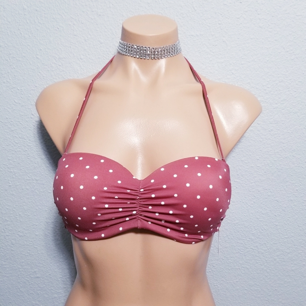 NEW PINK Victoria's Secret push up swim bikini top XS